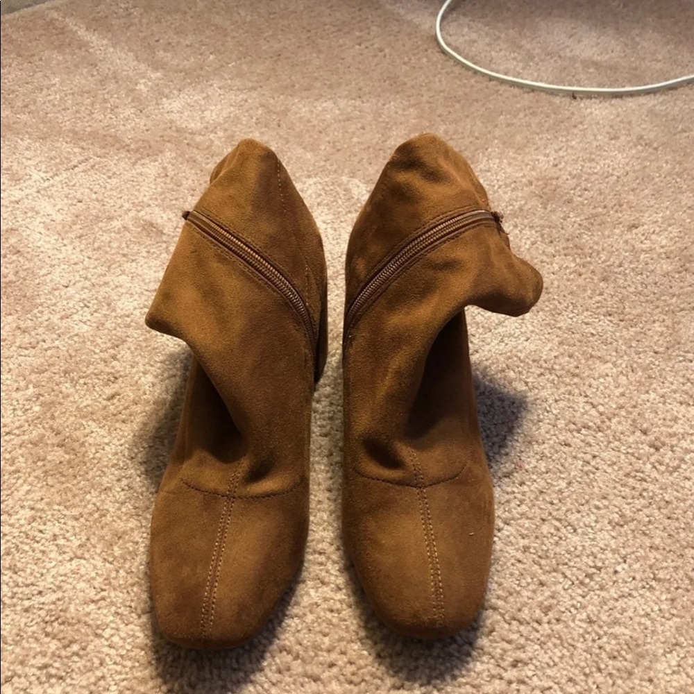 Brown suede boots